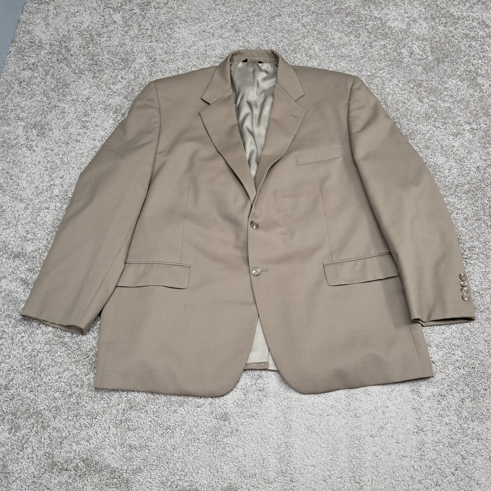 Chaps‎ Mens 48R Tan 100% Wool Two Button Blazer Sport Coat 48R COOP1 37X 0003